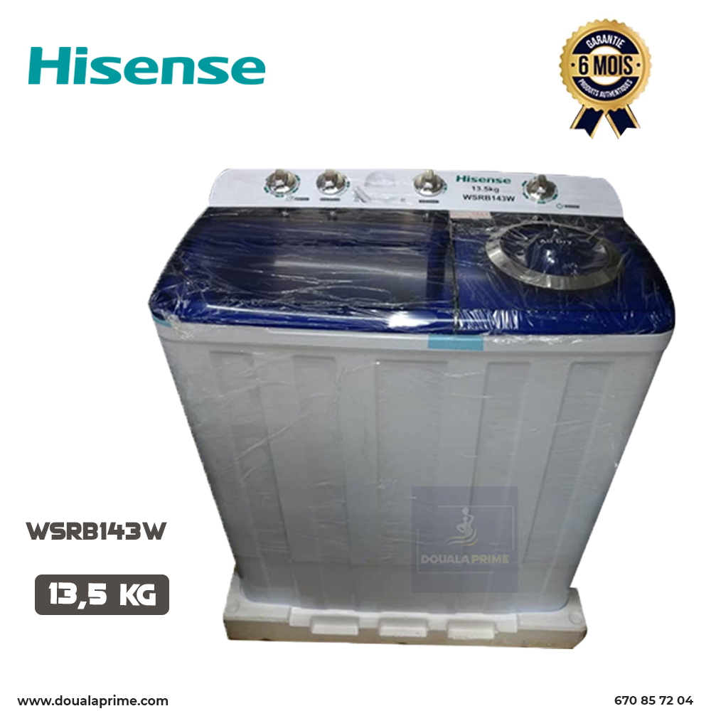 Machine à laver Hisense WSRB143W Semi-Automatique 13,5Kg – Grande Capacité et Robustesse