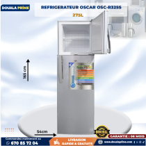 Réfrigérateur combiné OSCAR OSC-R325S 275L – Grande Capacité et Économie d'Énergie