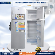 Réfrigérateur combiné OSCAR OSC-R325S 275L – Grande Capacité et Économie d'Énergie