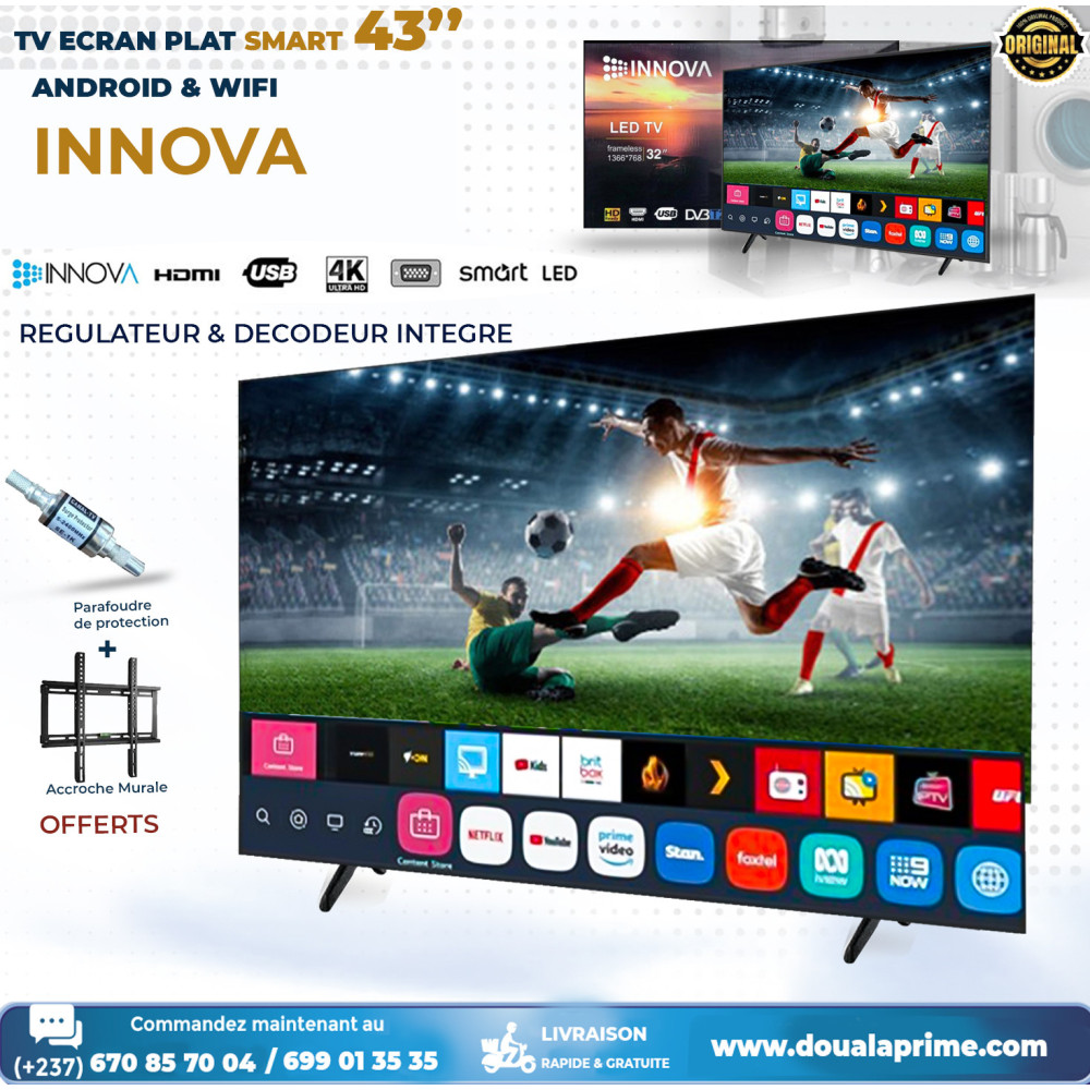 SMART TV 43-inch 4K Ultra HD - Sharp image and vivid colors | Brand INNOVA