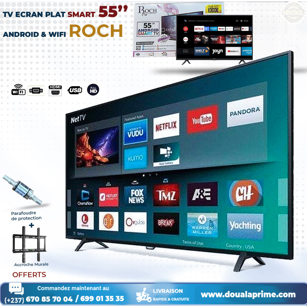 SMART TV 55-inch 4K Ultra HD - Sharp image and vivid colors | Brand ROCH