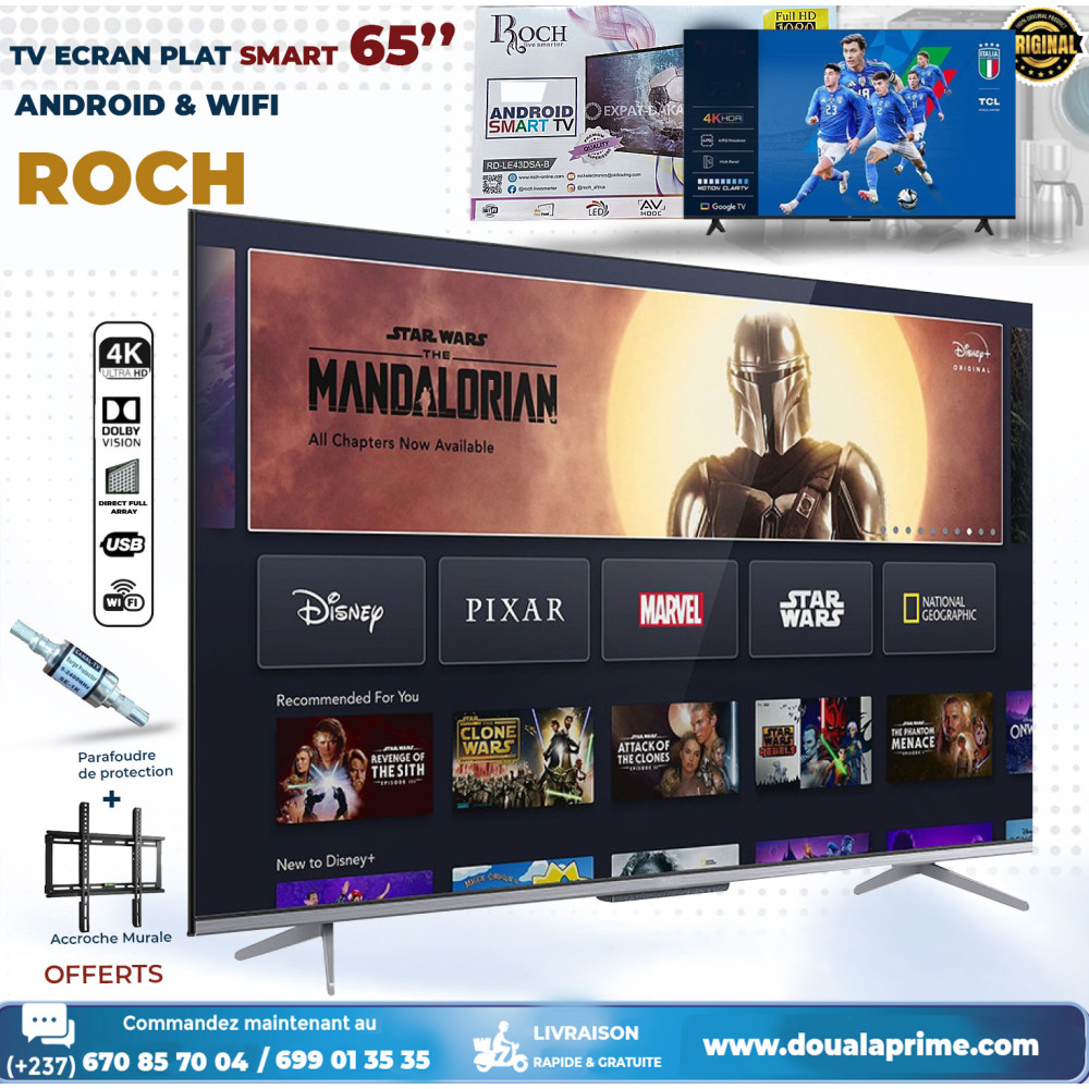 SMART TV 65-inch 4K Ultra HD - Sharp image and vivid colors | Brand ROCH
