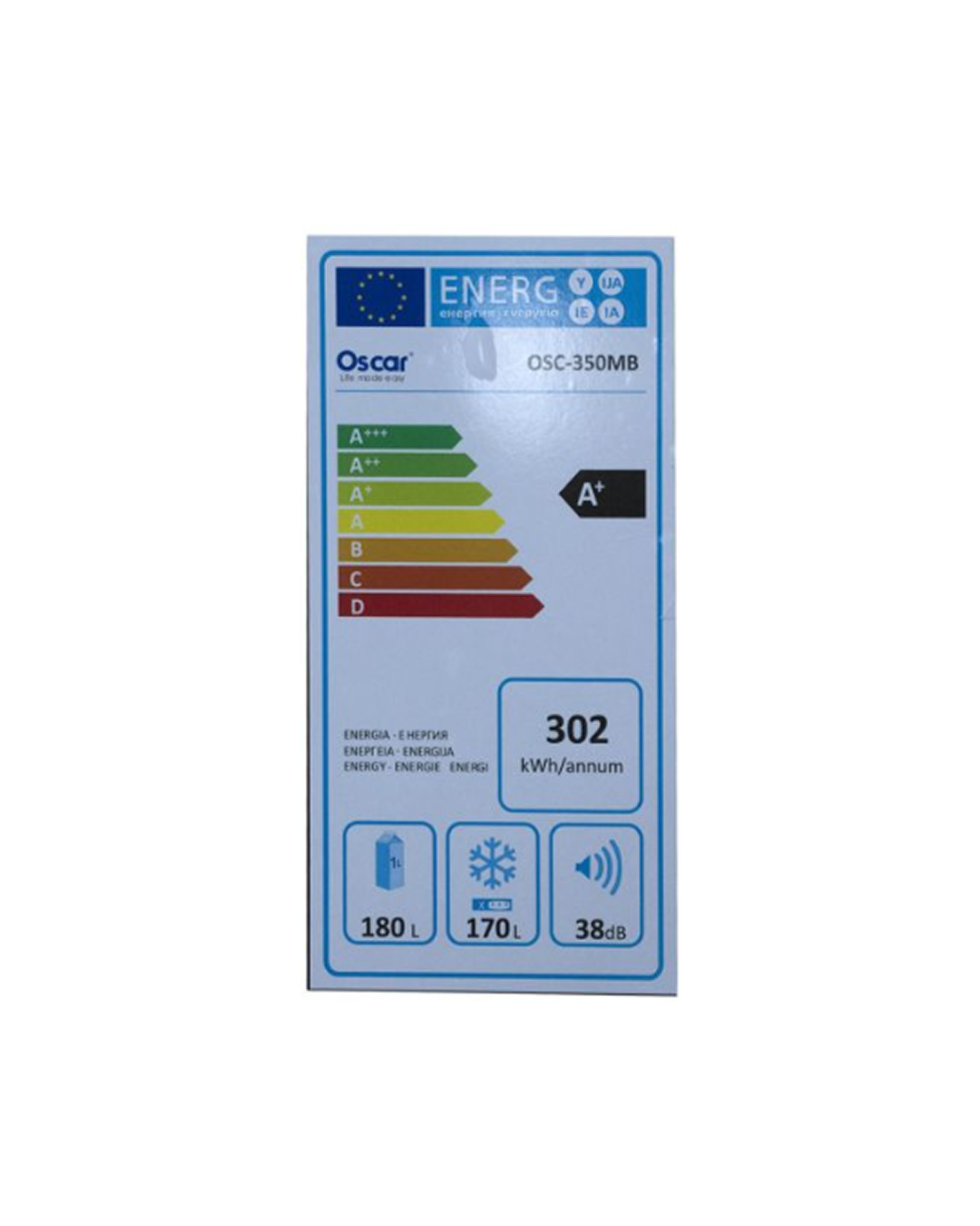 REFRIGERATEUR DOUBLE BATTANT OSCAR  OSC-350MB 350L
