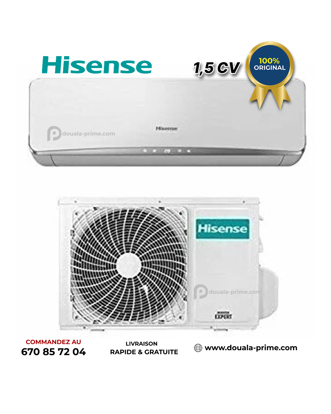 Climatiseur Split Hisense - 1.5 CV - 12000 Btu