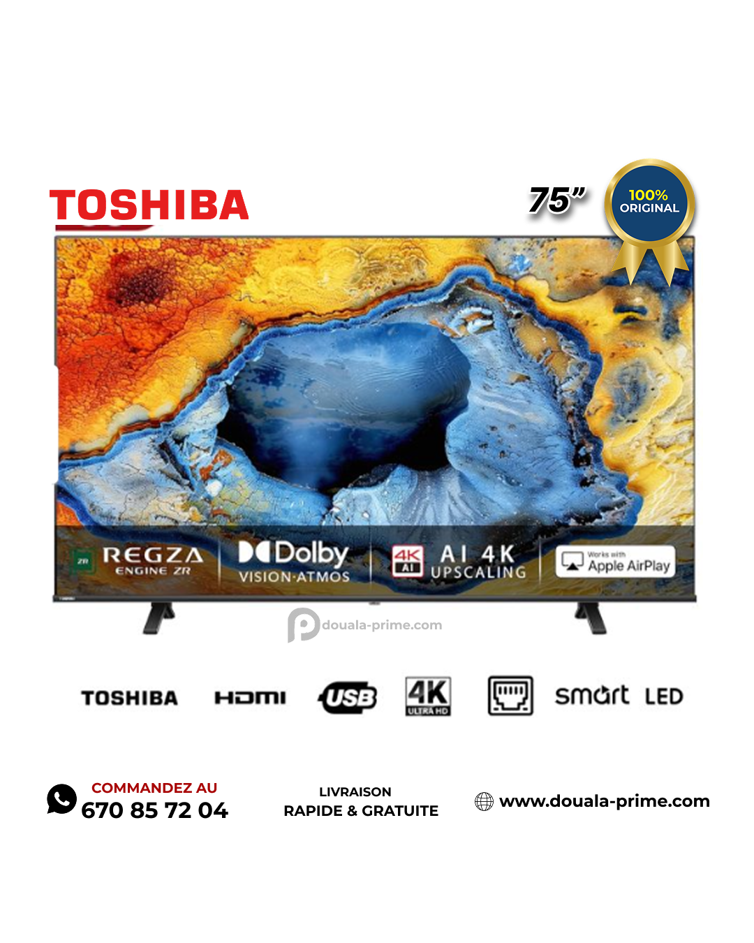 SMART TV TOSHIBA 75 POUCES QLED