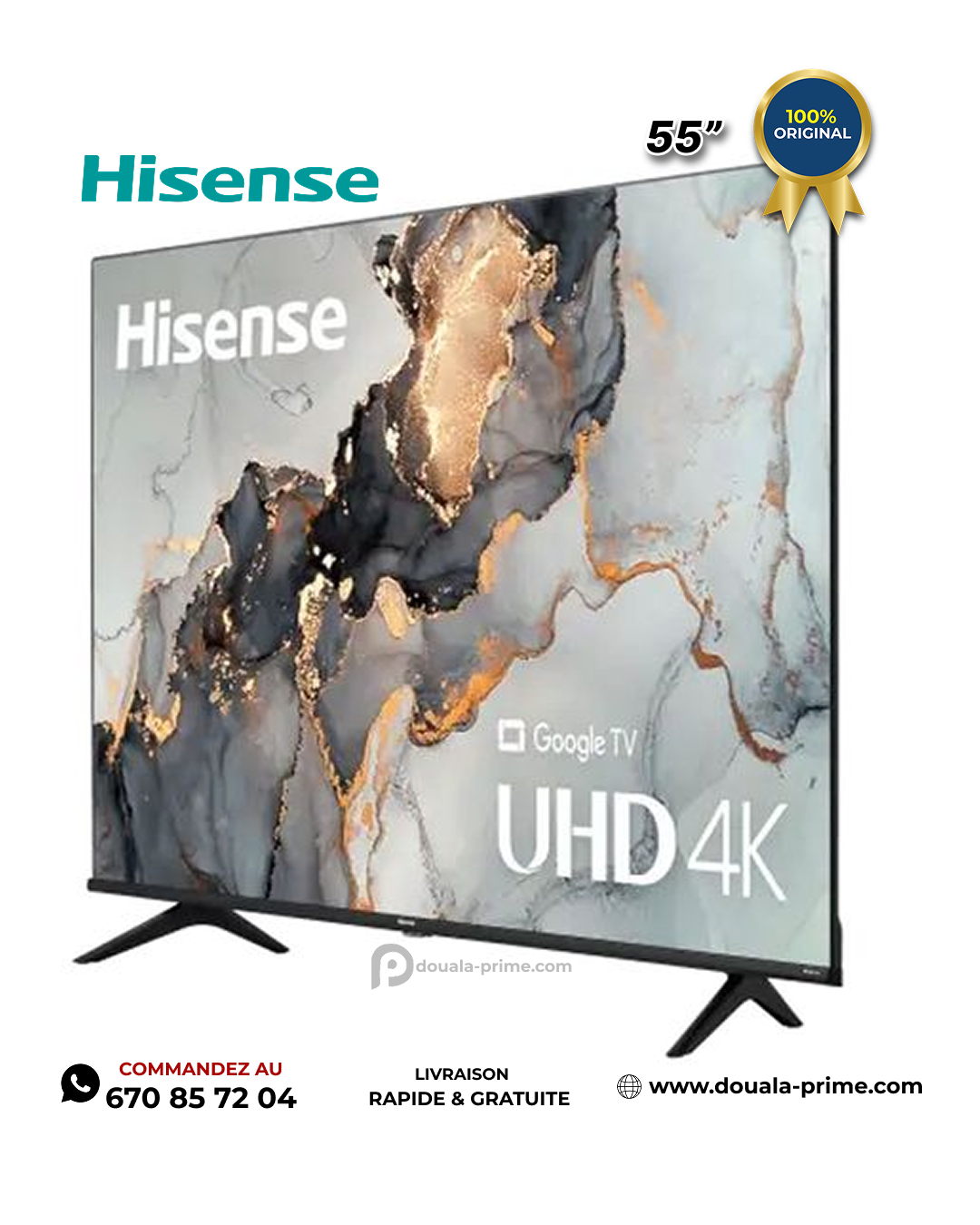 SMART TV HISENSE 55 POUCES - QLED - 55Q6Q - GOOGLE