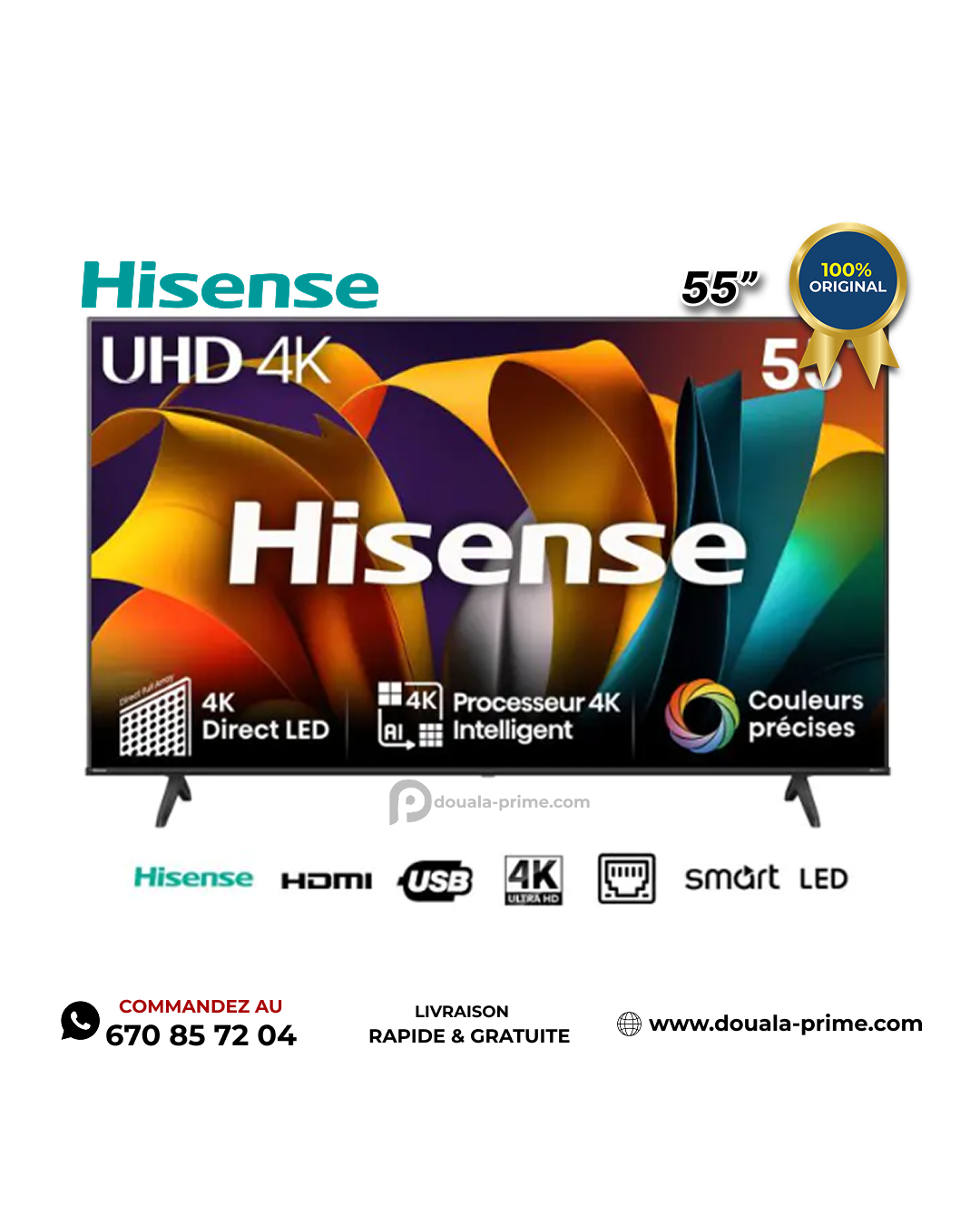 SMART TV HISENSE - 55 POUCES QLED - 55Q6Q - VIDAA