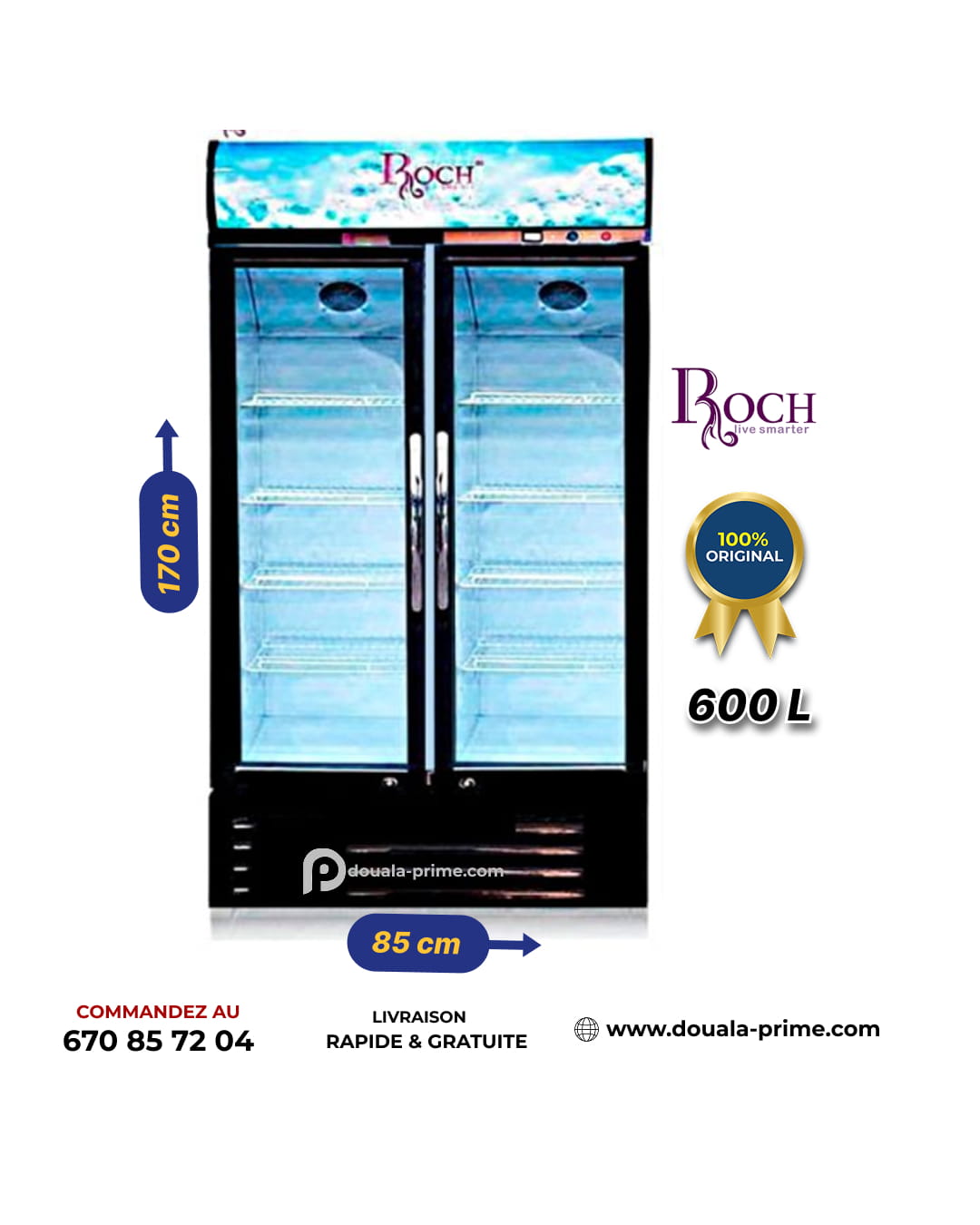 REFRIGERATEUR VITRINE ROCH  RSF-640 600L