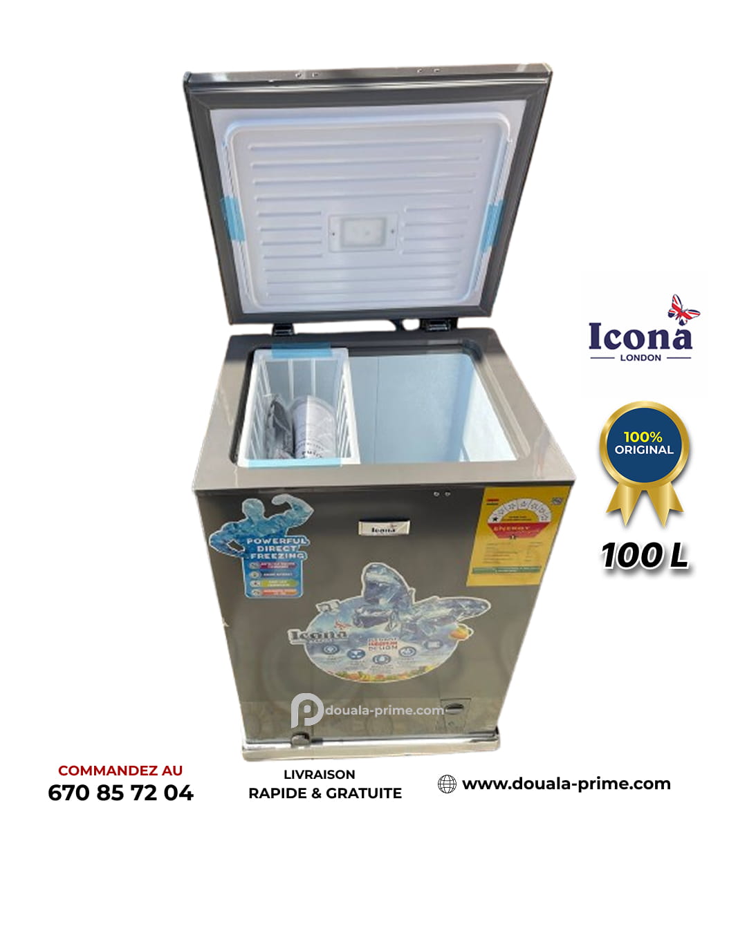 Congélateur coffre ICONA LONDON - ILCF-140L - 100L