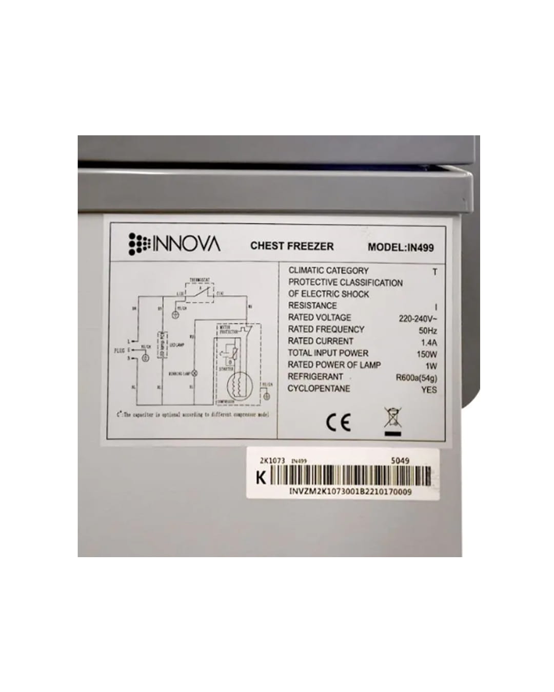 CONGELATEUR COFFRE INNOVA IN-499 290L