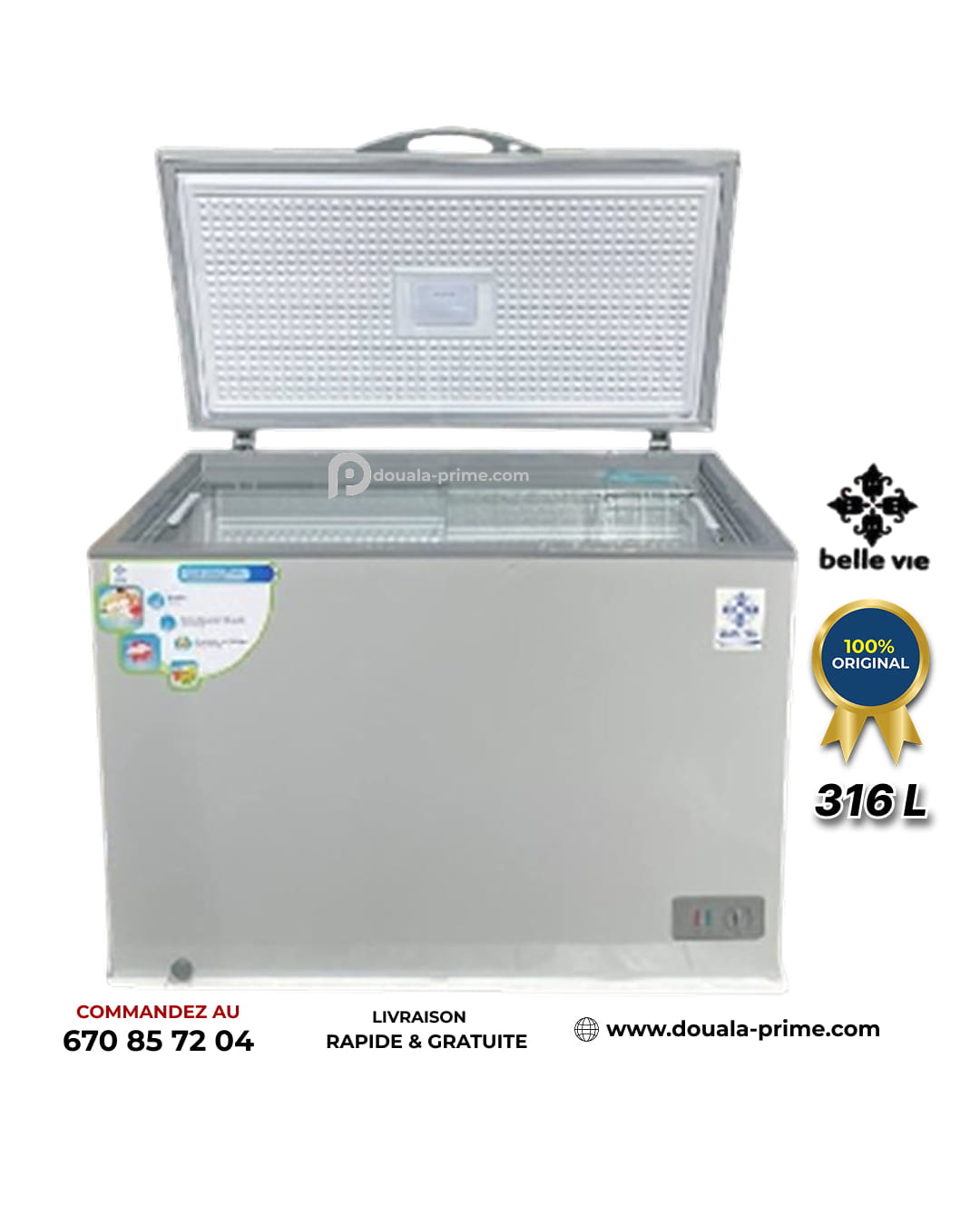 Congelateur Coffre Belle Vie - BVC-379 - 316L - Gris