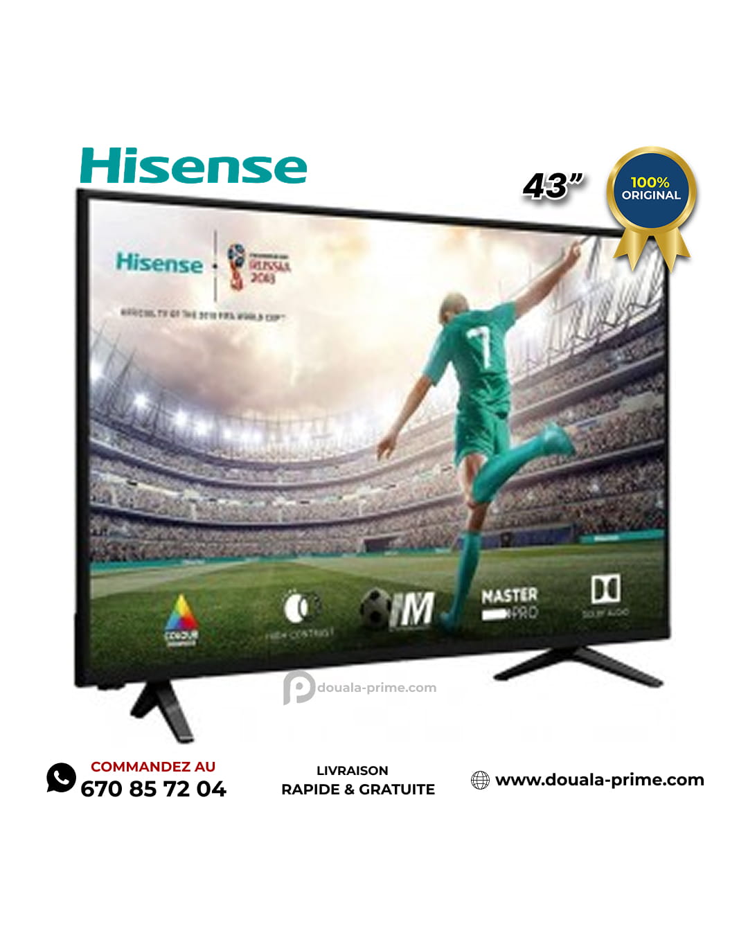 TV NUMERIQUE HISENSE  43 POUCES - 43A5200 - FHD - Noir