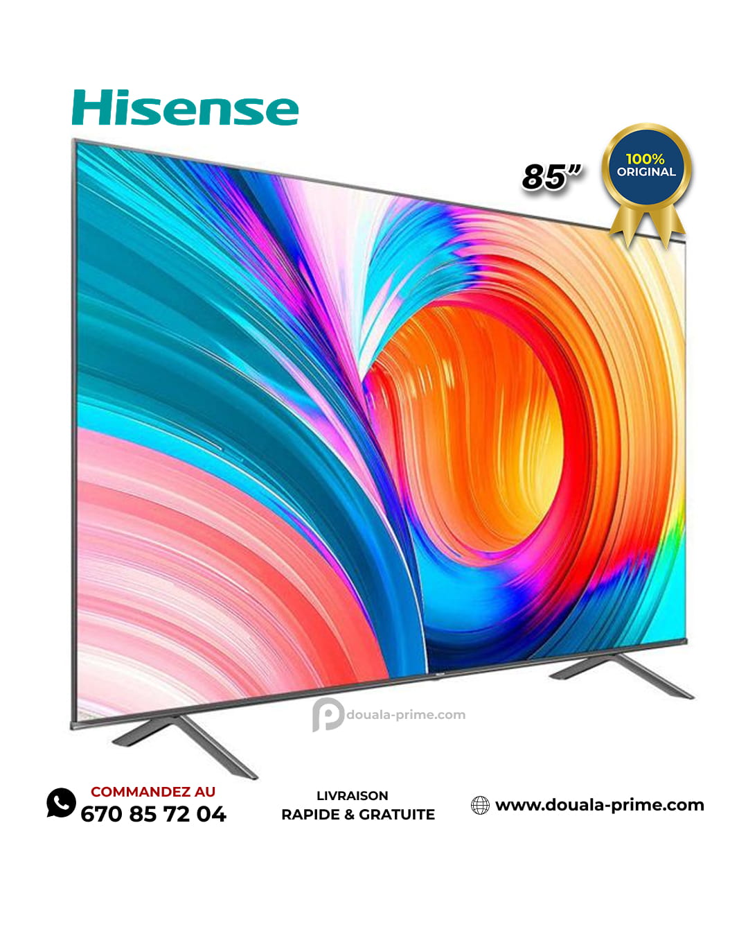 SMART TV HISENSE  85 POUCES QLED ANDROID & WIFI