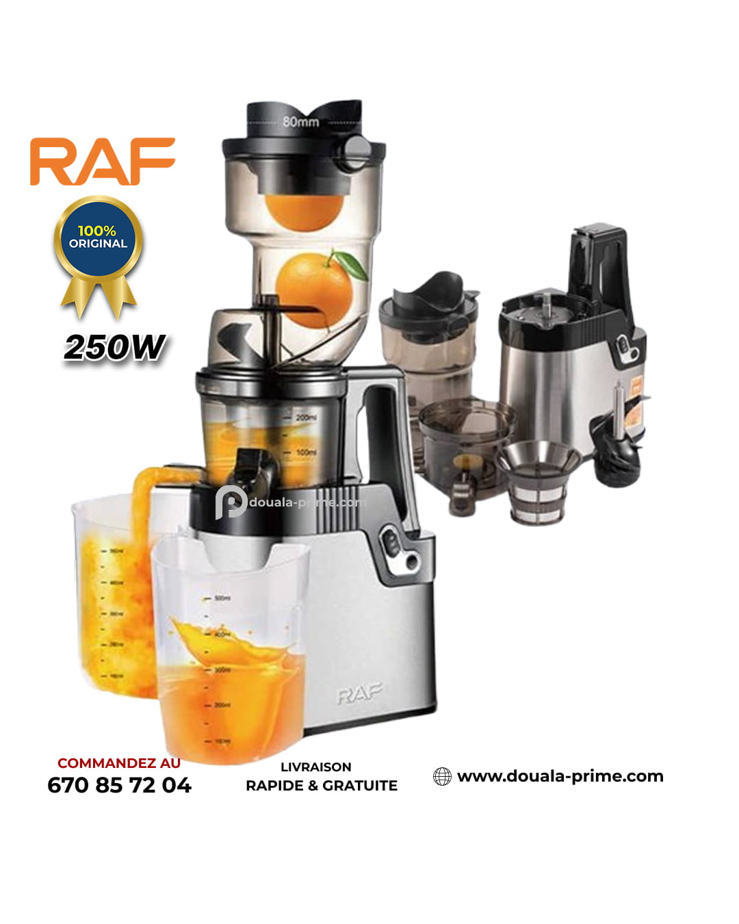 GRAND EXTRACTEUR DE JUS RAF R.2702 2L 250W