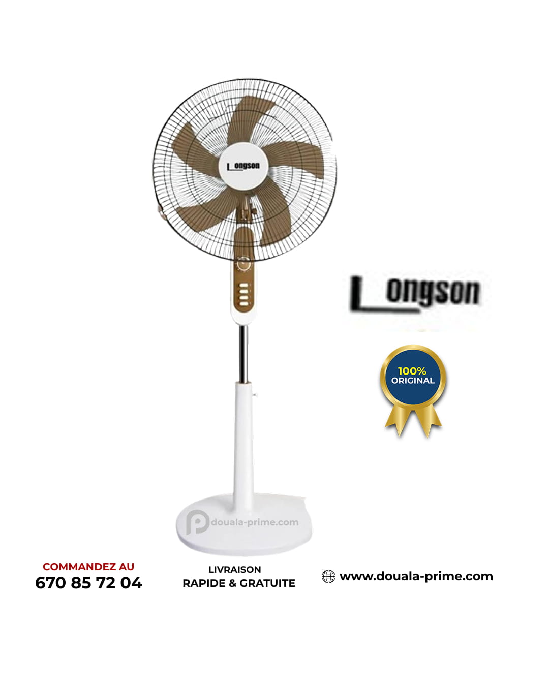 VENTILATEUR SUR PIED LONGSON MARRON
