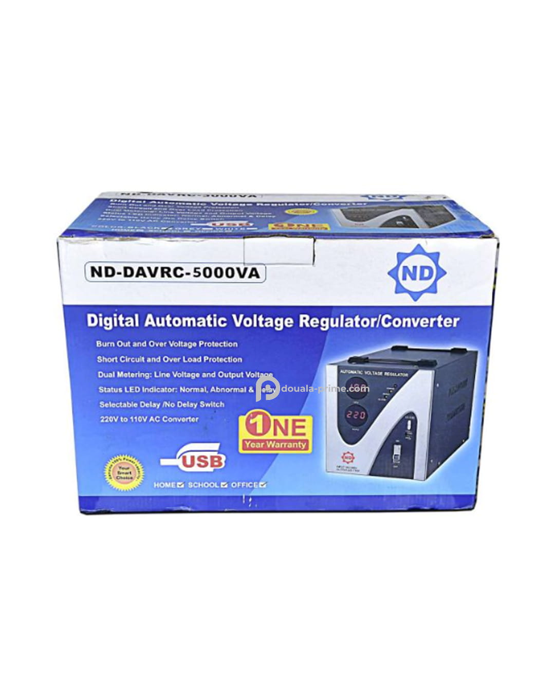 Régulateur de tension numérique - N.D.E 9 ND-DAVRC - 220/110V - 3000W - Noir