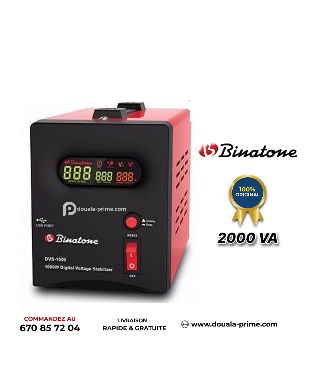 Régulateur de tension Binatone DVS- 2000 - 2000VA