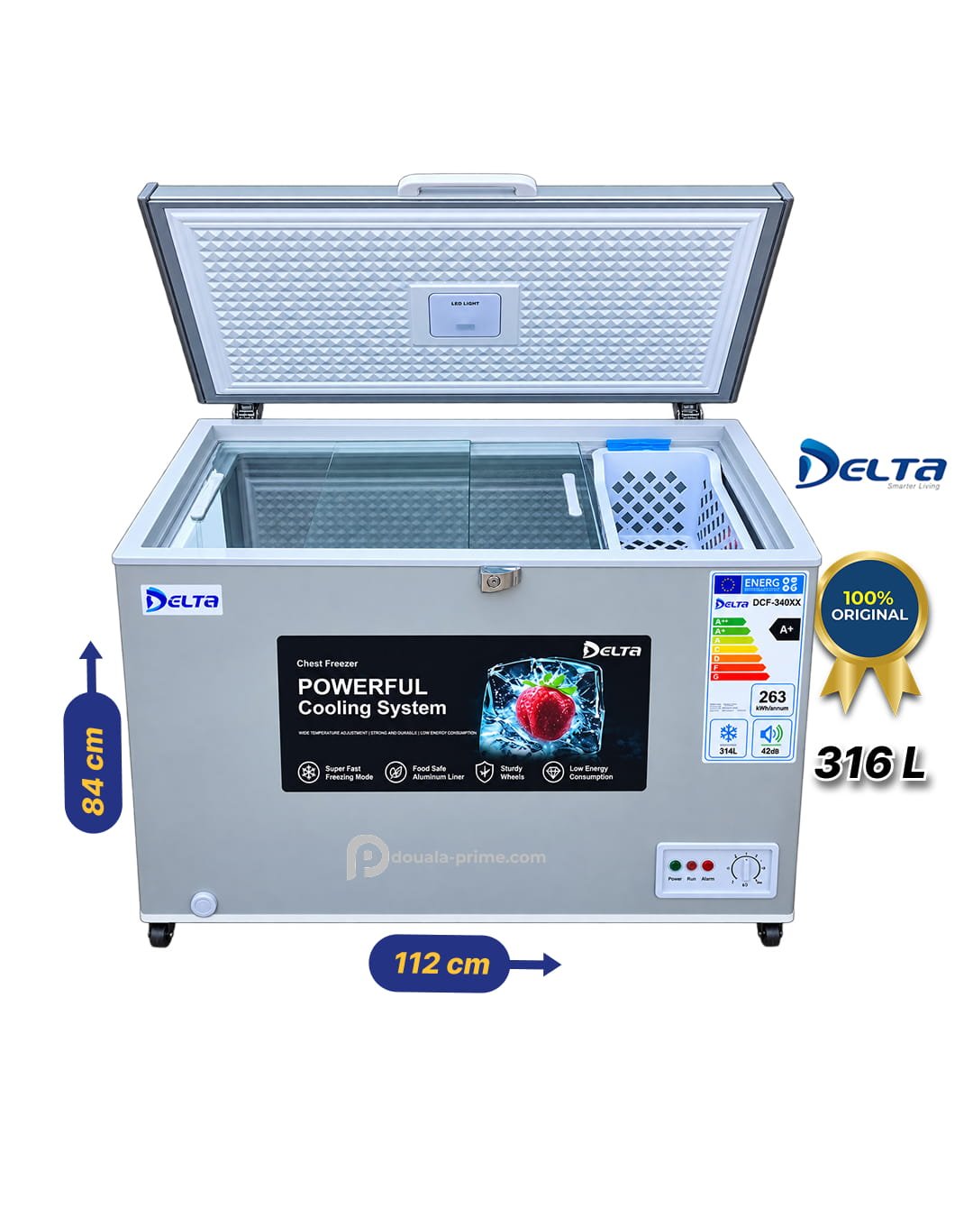 CONGELATEUR COFFRE DELTA DCF-340XX 316L GRIS
